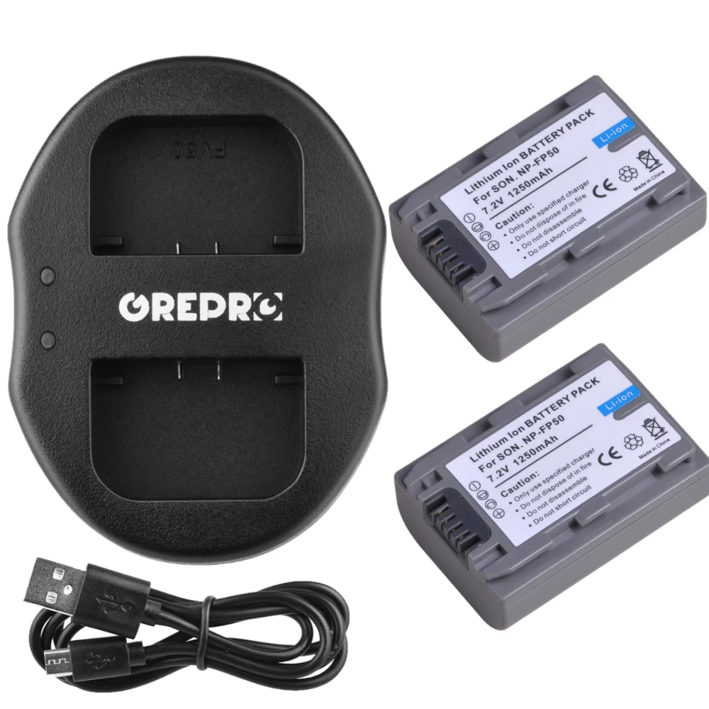 NP-FP50 Batteria di ricambio Compatibile per Sony DCR-HC23 DCR-HC24 DCR