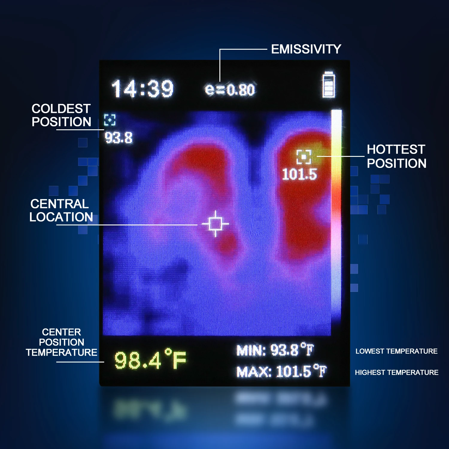 Портативный 2," TFT экран 0.3MP тепловой инфракрасный Imager промышленный бытовой тепловизор для обнаружения напольного отопления