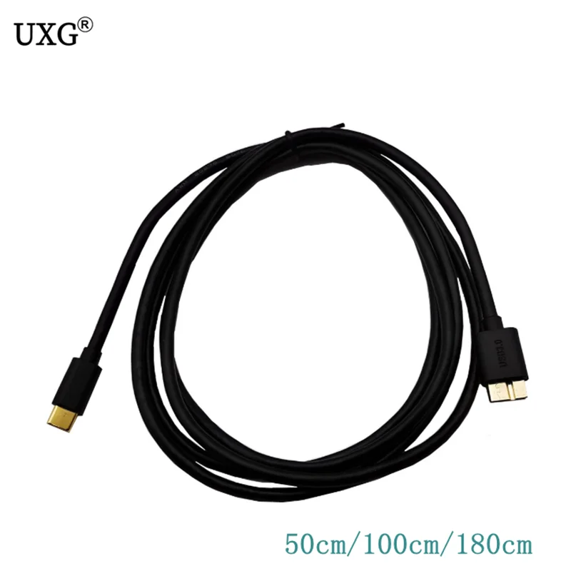 0.5M 1M 1.8M USB 3.1 유형-C USB 3.0 마이크로 B 케이블 남성 커넥터 VR Mac 용 고속 데이터 동기화 코드 외장형 하드 드라이브 디스크 PC