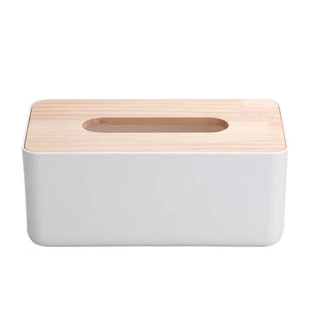 

Simple Stylish Napkin Accessories Solid Multifunctional Storage Decoration Holder Office Home Kitchen Wooden Plastic Tissue Box