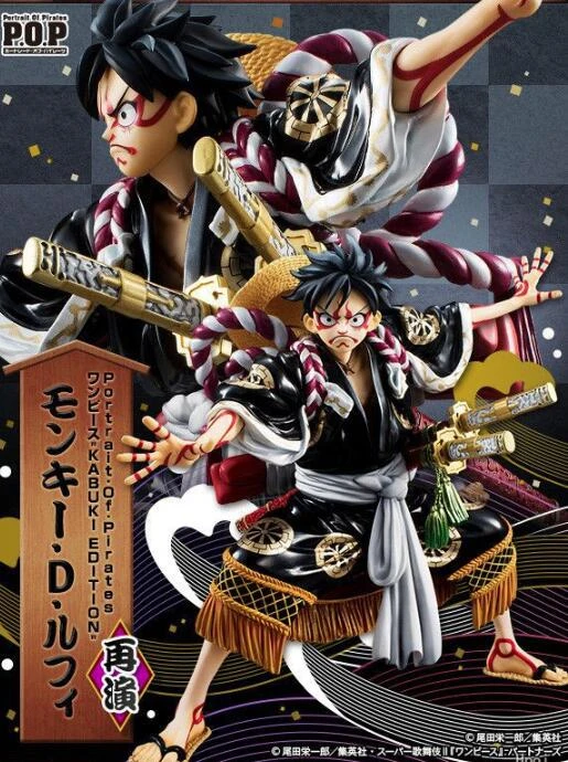 Anime One Piece Monkey D Luffy Kimono Kabuki Black Color Edition Pvc Action Figures Collection Model Toys Action Figures Aliexpress