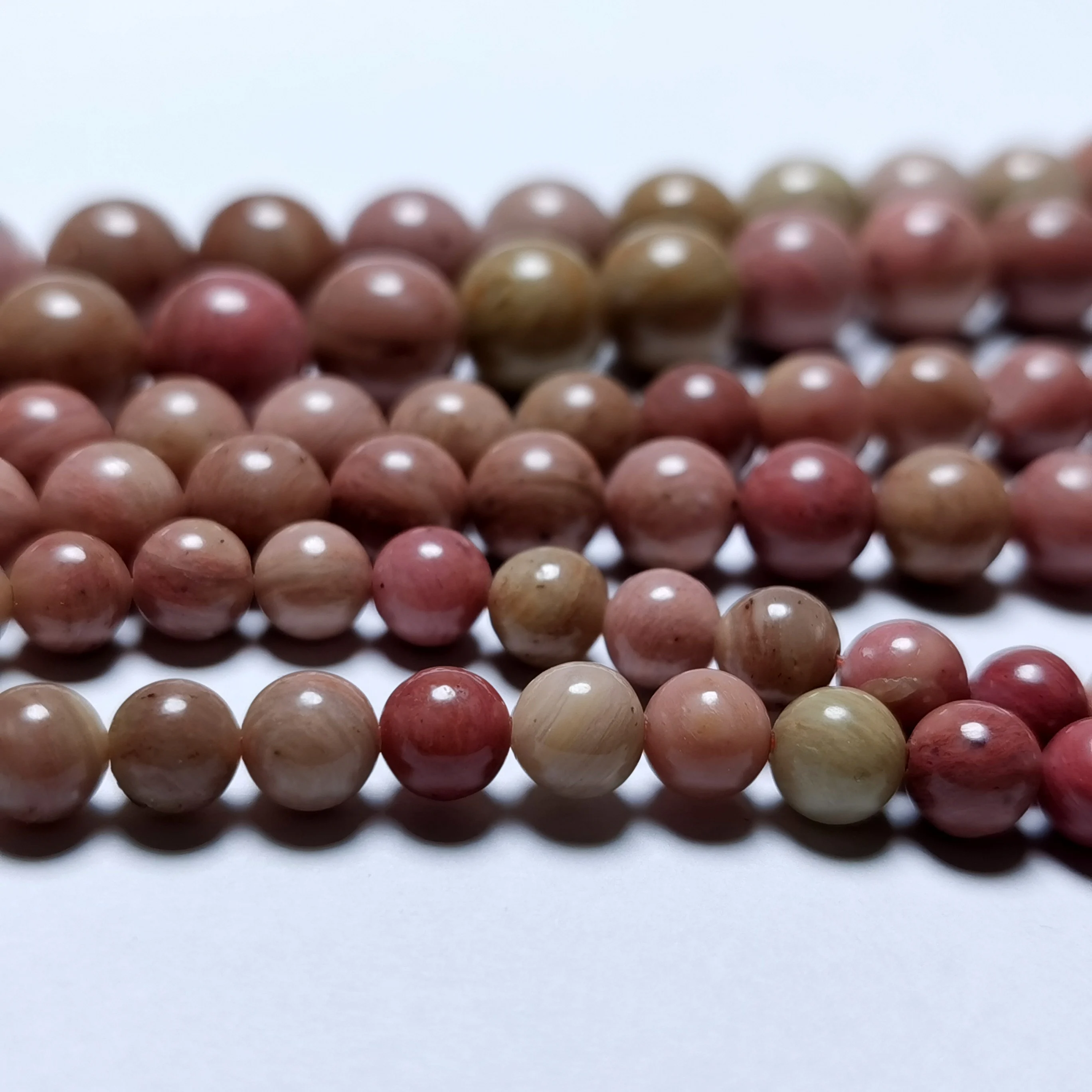 

Natural Black Stripes Rhodochrosite Faceted Stone 4mm-12mm Pick Size Frost Beads Round Loose Spacer Bead For Jewelry Making