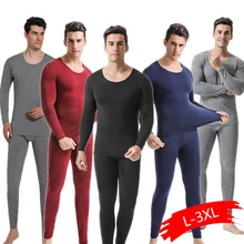 Новое мужское бесшовное термобелье плюс бархат утолщение молодежный Мужской Хлопковый костюм с круглым вырезом осенняя одежда длинные штаны