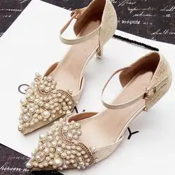 2 шт. элегантные Стразы, жемчужные зажимы для обуви на высоком каблуке, женские свадебные цветочные украшения, блестящий декоративный кулон