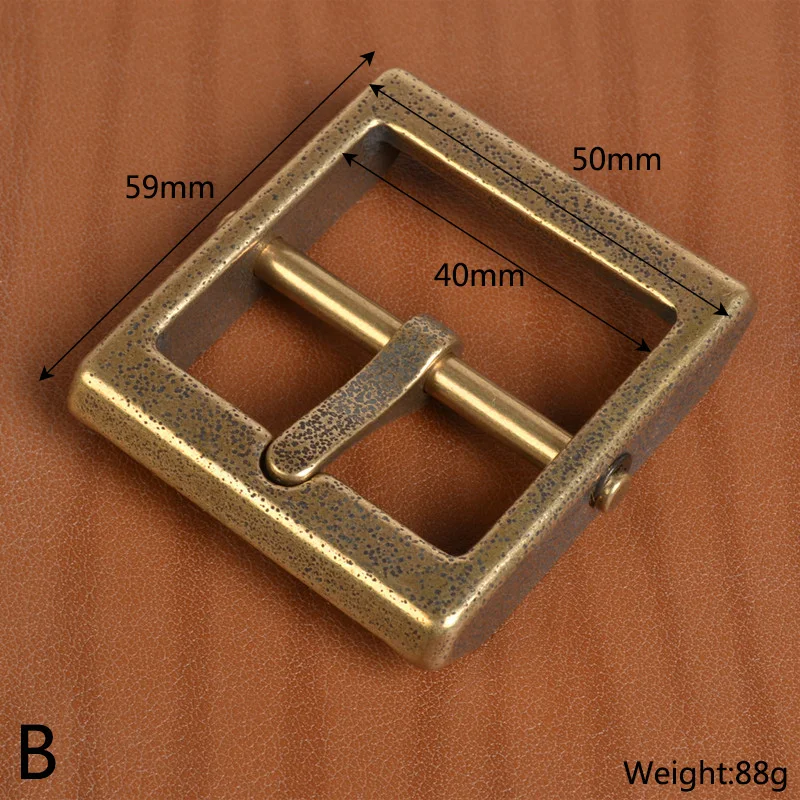 Meetee 1 шт. ID40 мм из чистой меди, латунь, ремень, пряжка, головка съемная, ретро Пряжка, сделай сам, кожевенное ремесло, декоративная лента, аксессуары YK156 - Цвет: B