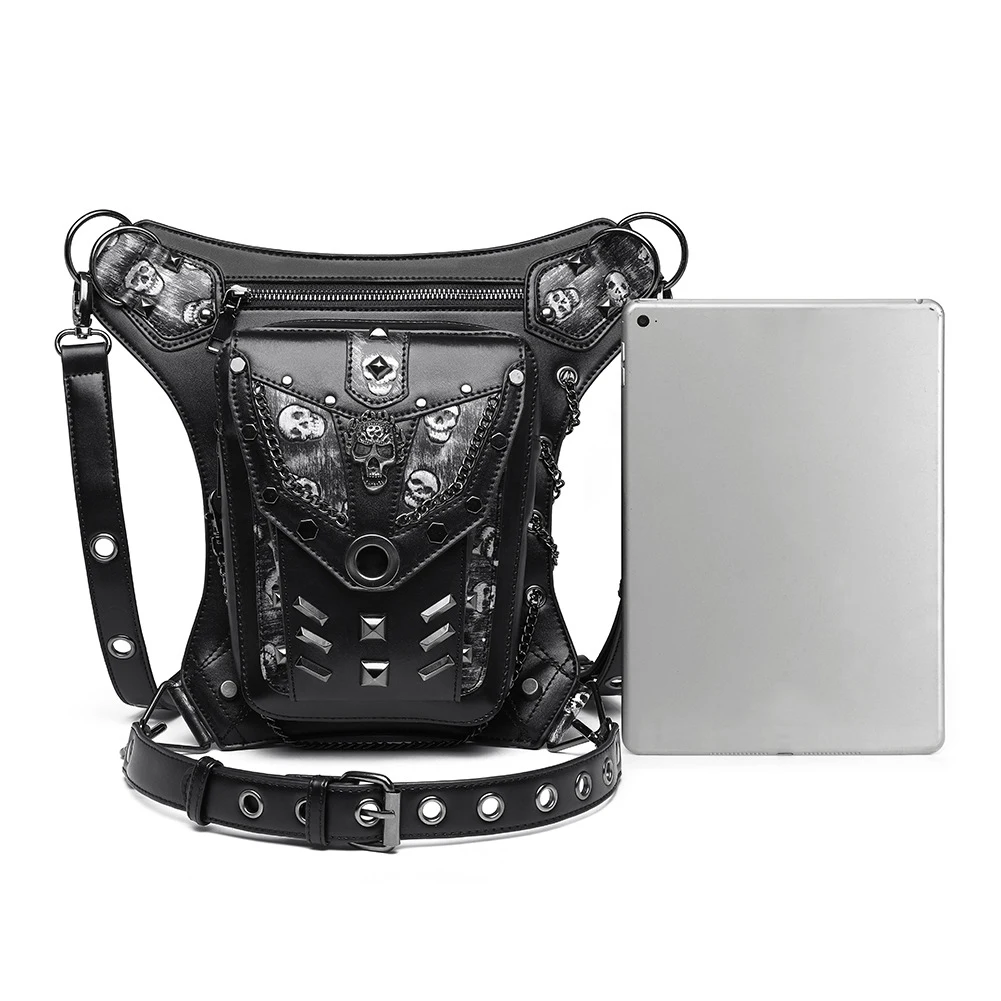 Punk Skull Rivet Waist Bag 6