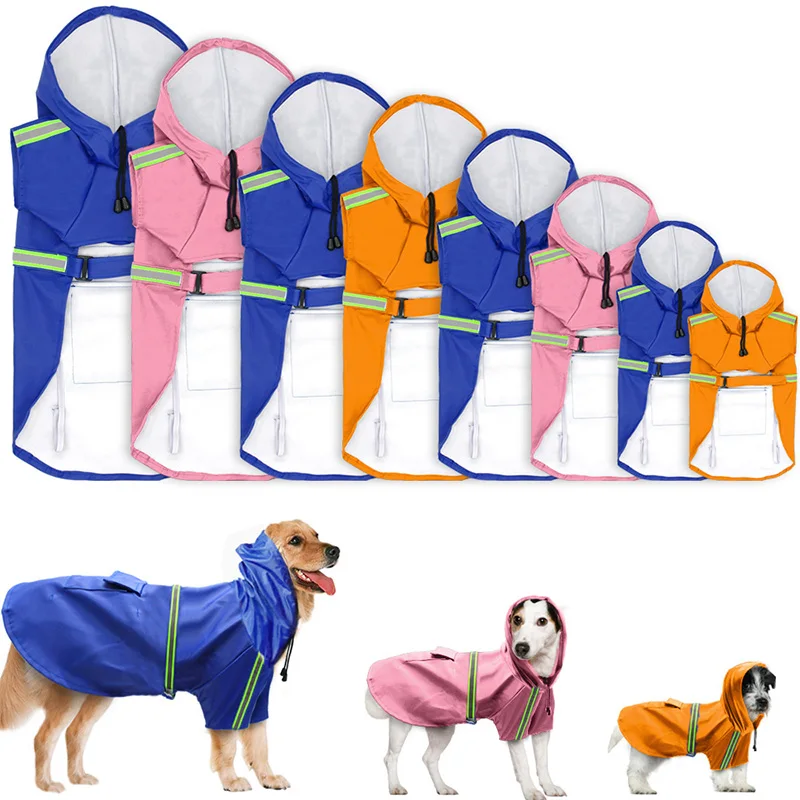 

New Pet Clothes Raincoat For Dogs Waterproof Dog Coat Jacket Reflective Dog Raincoat Clothes For Small Medium Large Dogs