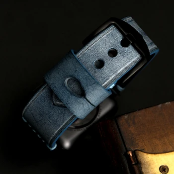 

Allbai Top Quality 2020 Mans Watch Replacement Watch strap for Watch 44MM 42MM Leather Strap Rubbed Wax Leather Soft Bracelet