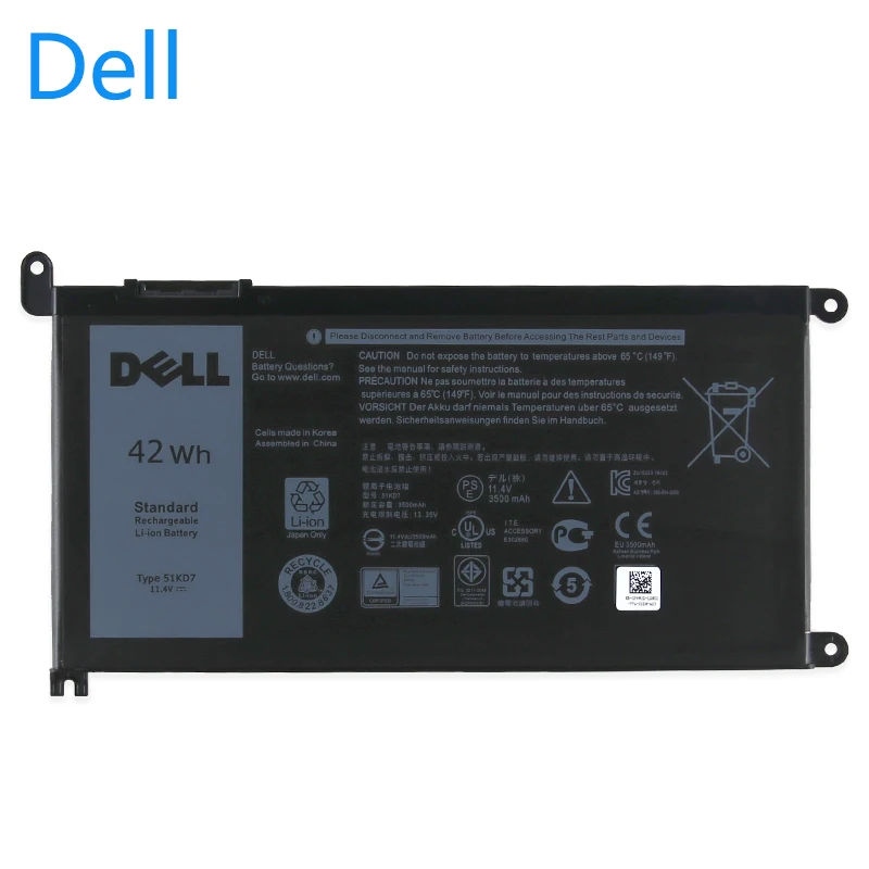 Сменный аккумулятор для ноутбука dell Chromebook 11 3180 3189 51KD7 11,4 V 42Wh