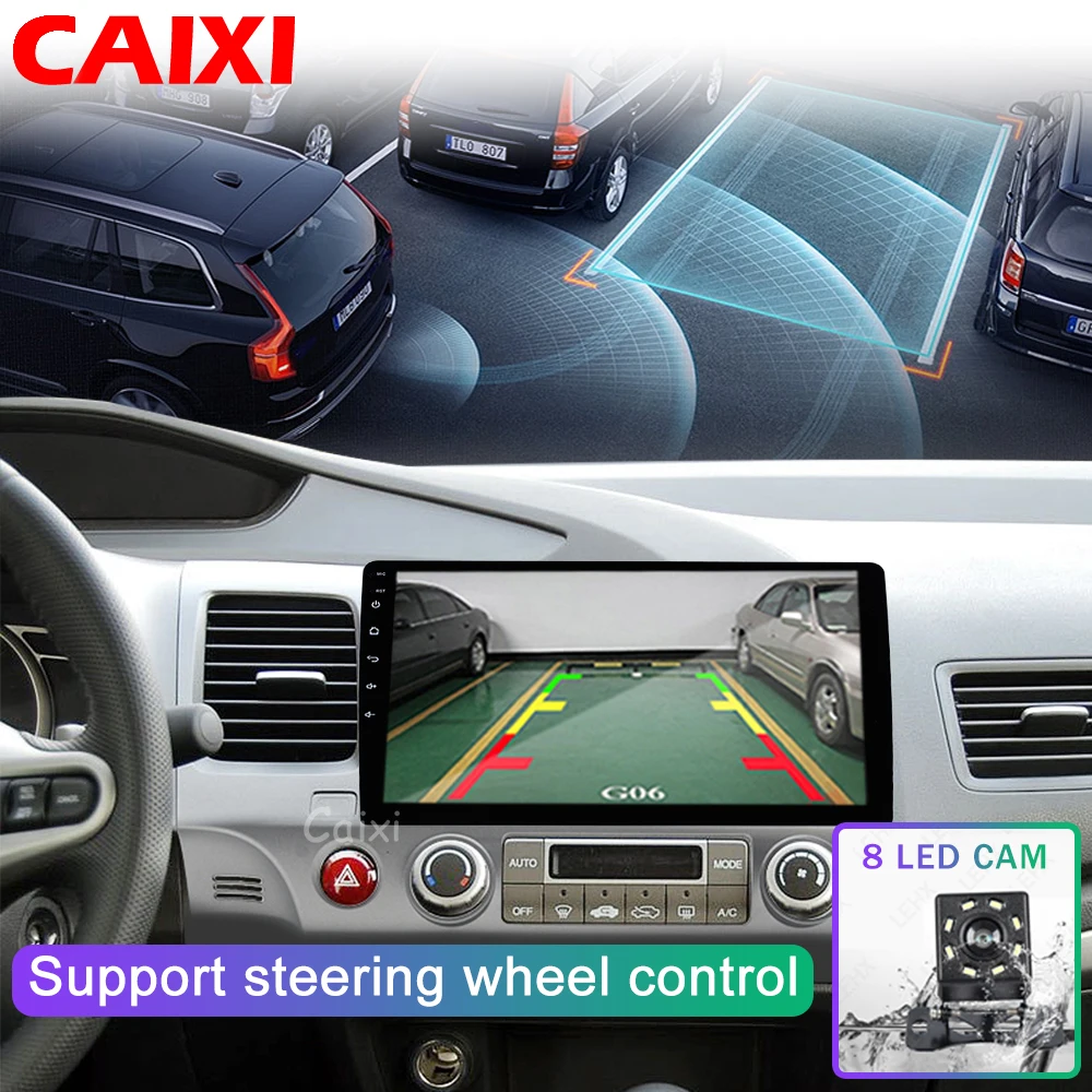 Caixi 10,1 дюймов 2Din Android 9,0 автомобильный Радио мультимедийный плеер для Honda Civic 2006-2011 Навигация gps dvd-плеер