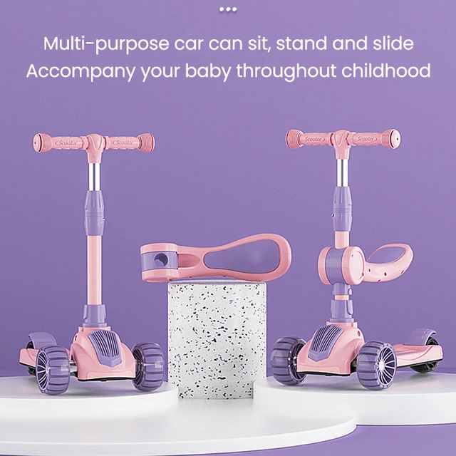 Infant Shining Baby Balance Bike Scotter Hummer Wheel Saddle Seat For Children 1-8 Years Old 3IN1 One-Footed Yo-Yo Scooter 6