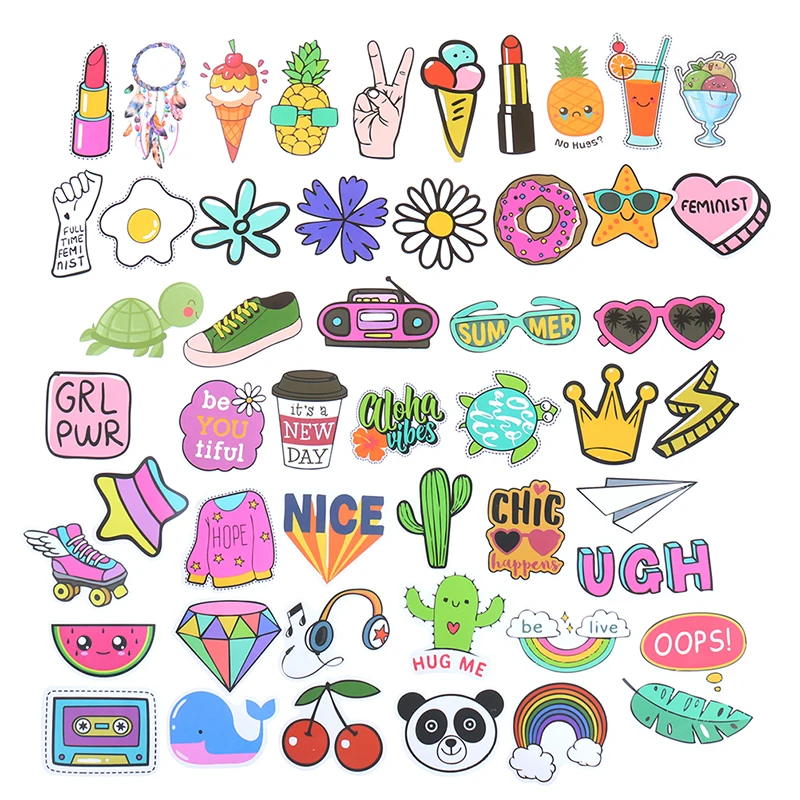 50 шт. мультяшная простая VSCO для девочек Kawaii наклейка s для детской игрушки Водонепроницаемая наклейка для DIY ноутбука велосипедный шлем автомобильные наклейки