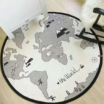 

Baby Play Mat Diameter 135 cm World Map Toddler Crawling Pad Round Carpet Kid Child Climbing Blanket Kid Room Decoration