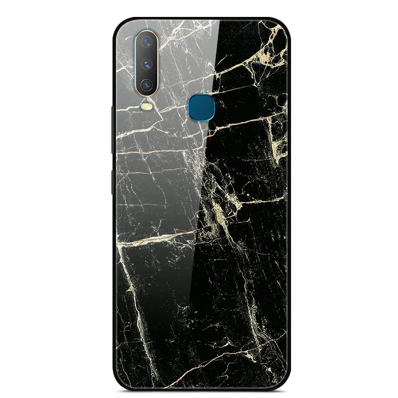 Чехол из закаленного стекла для Vivo Y17, чехол, жесткая задняя крышка для Vivo Y15, чехол для Vivo Y12, чехол из ТПУ, бампер для Vivo Y3, чехол, Funda