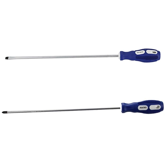 Handy and Versatile: 2 Pcs 30.5 Cm Long Shaft Magnetic Tip Screwdriver Handy Instrument