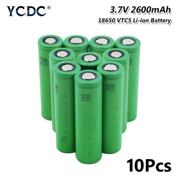 

2019 YCDC 100% New Original Rechargeable 3.7V 2600mAh VTC5 18650 Battery 30A High Drain For electronic cigarette