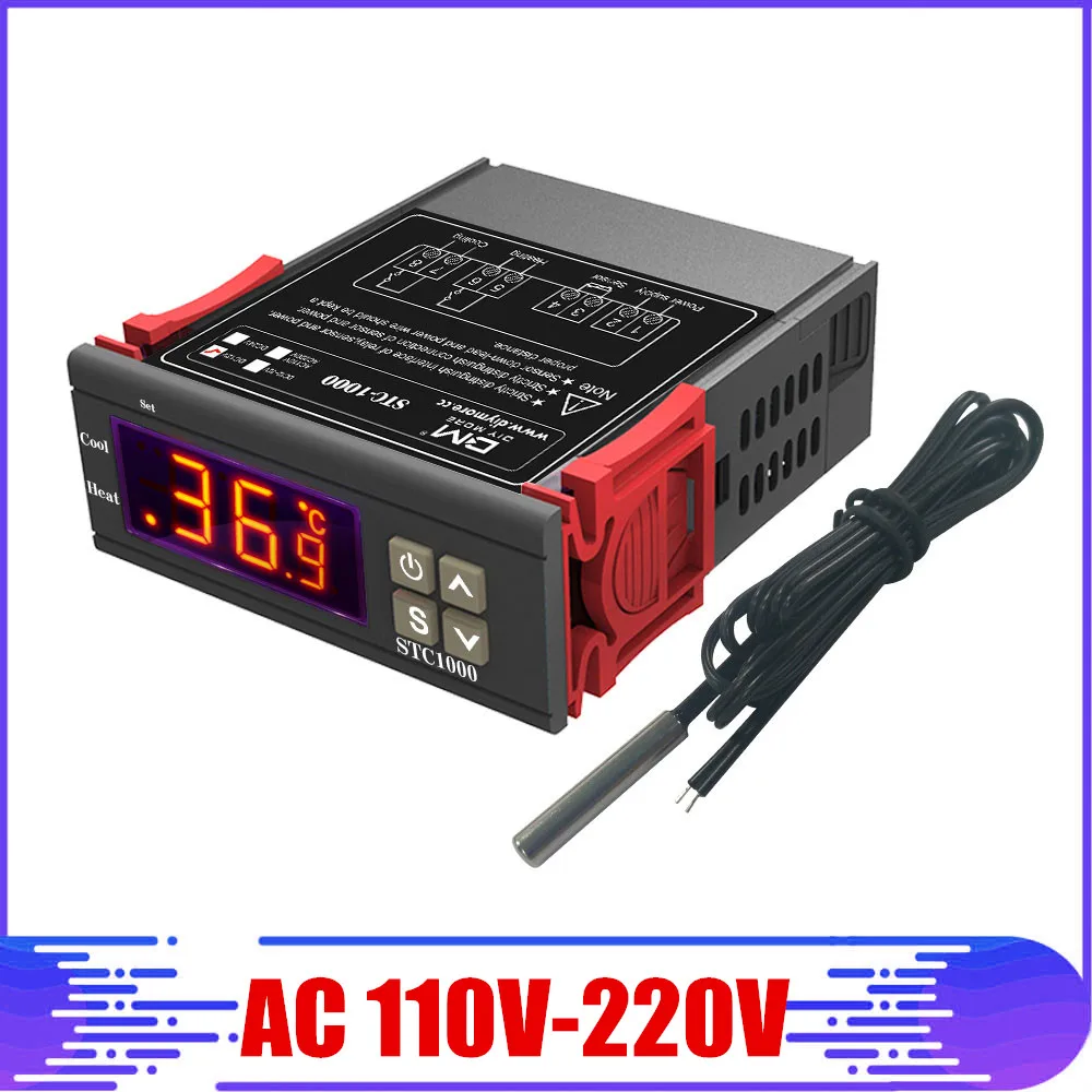 10A AC 110-220V lcd цифровой термостат контроль температуры термометр термо контроль Лер с NTC датчик - Цвет: AC 110V-220V