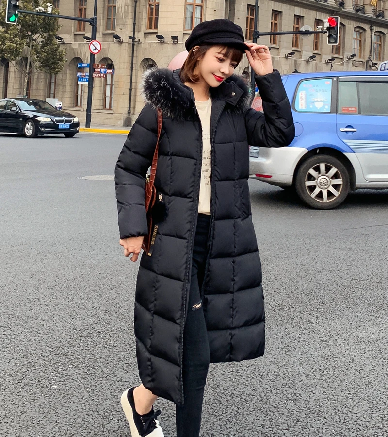 Меховая парка с капюшоном Casaco Feminino, Женская куртка, пальто размера плюс, зимняя куртка, Женская Повседневная пуховая хлопковая длинная стеганая парка