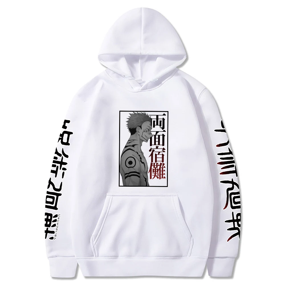 

Hot Anime Jujutsu Kaisen Hoodie Cool Manga Ryomen Sukuna Print Hooded Men Casual Fashion Streetwear Cool Harajuku Sweatshirt