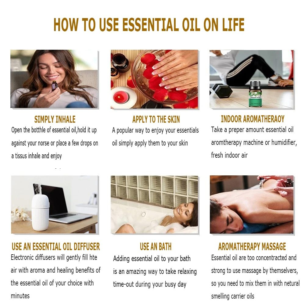 5ml Lavender Vanilla Essential Oil Diffuser Pure Natural Tea Tree Essential Oils Rose Sandalwood Ylang Ylang Shea Butter Oil