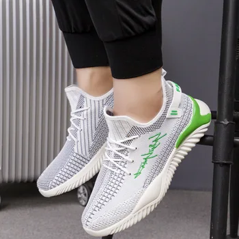 

shoes for men summer Men's Casual Shoes white Sneakers men Fashion Lace Up Breathable Men Mesh Shoes Casual No-slip black 39-44