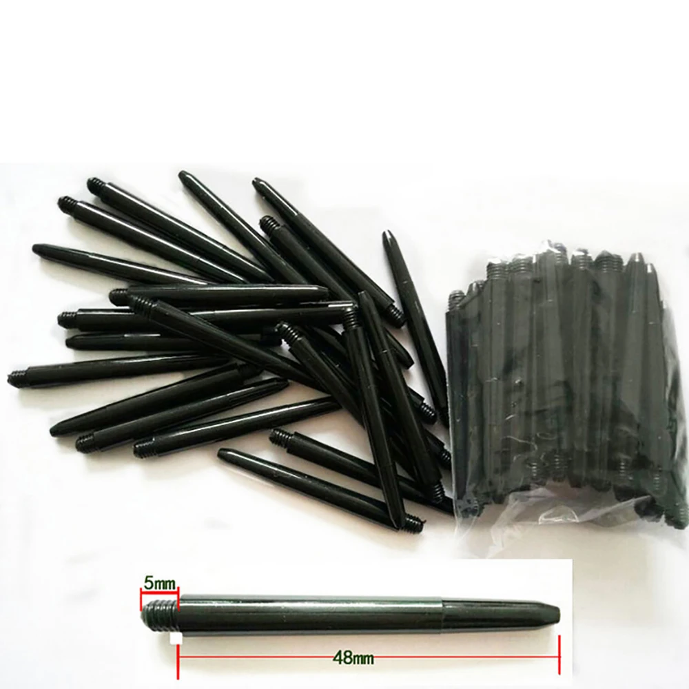 100 Pcs of Nylon Dart Shafts Stems Medium 48mm Screw Durable Thread C2M4 Ro V0P8 