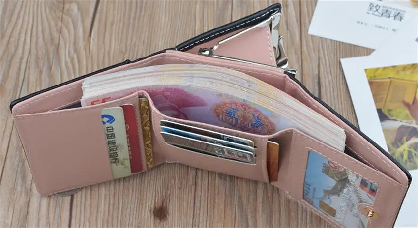 Брендовый Модный женский кошелек маленький трехскладной PU кожаный кошелек-монетница свежий многофункциональный студенческий кошелек женский кошелек для монет
