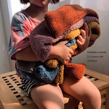 Осенне-зимний детский шарф из овечьей шерсти, вязаный детский шарф, кашемировый палантин, теплые милые яркие цветные шарфы для детей