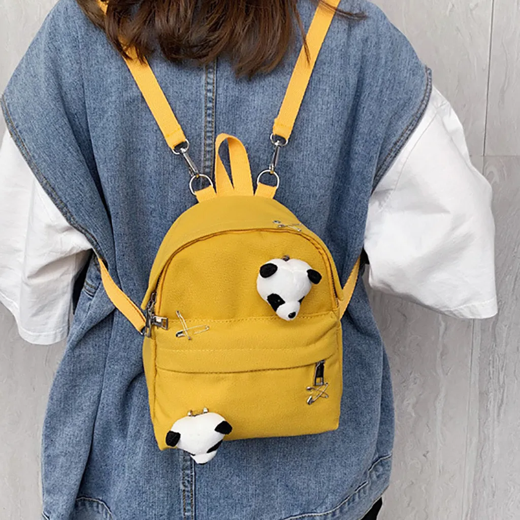 MAIOUMY Рюкзаки Женские однотонные милые Мультяшные панды маленький рюкзак женский холст многофункциональная сумка на плечо женские сумки