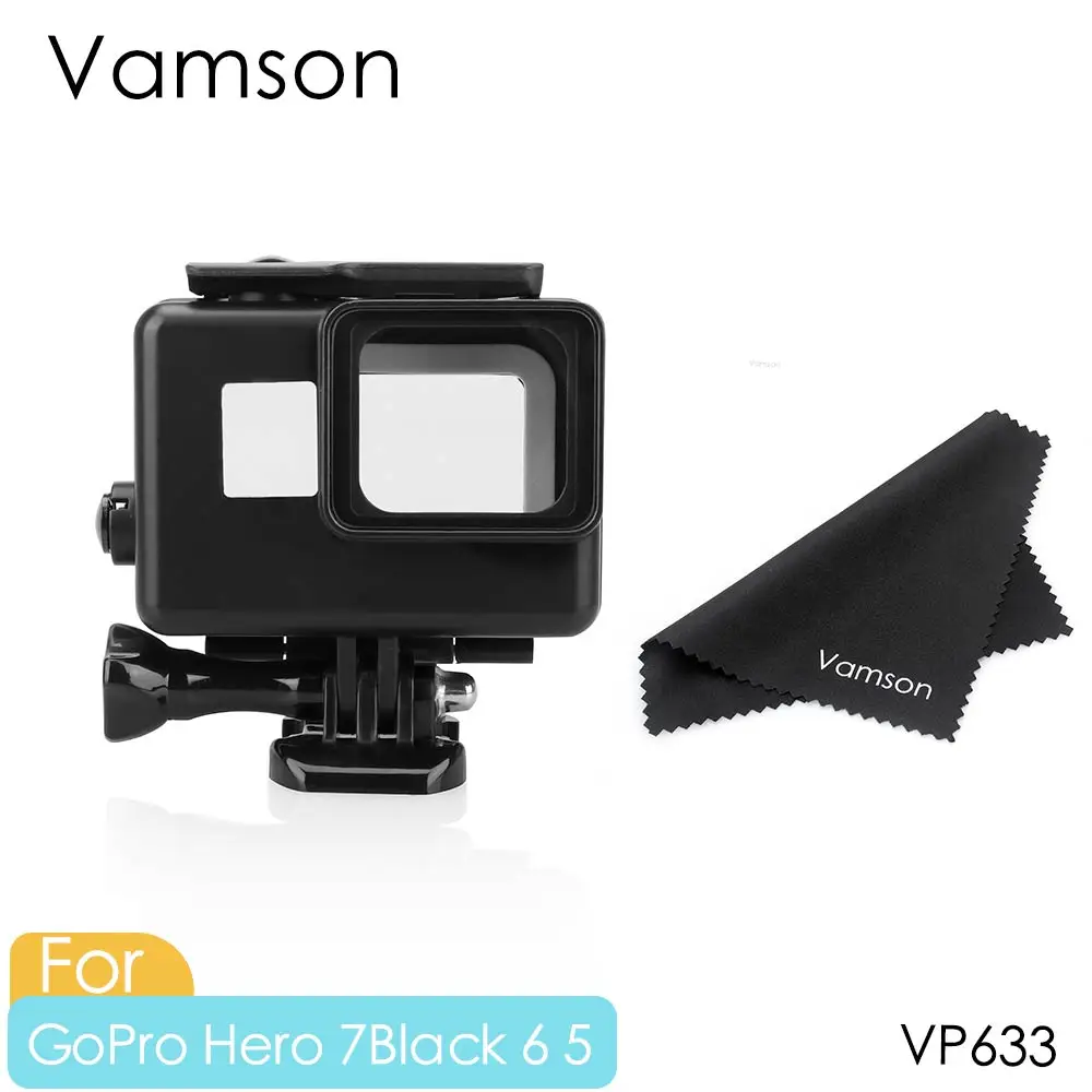 VP633 Vamson для Gopro Hero 7 6 5 Черный Водонепроницаемый защитный корпус чехол Аксессуары для дайвинга комплект для Gopro Hero 7 серебристо-белый VP630 - Цвет: VP633