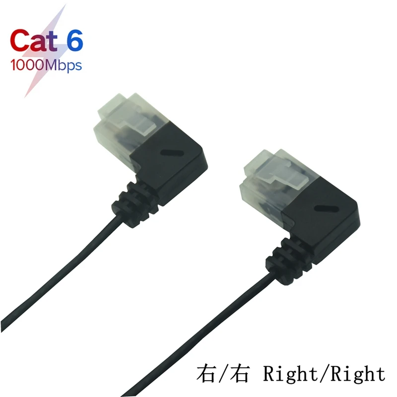 Superfine Ultra Slim Cat6 Ethernet Cable RJ45 Right Left Up Down 90 Degree Angle UTP Network Patch Cord Cat6a Lan Cable 0.25m-3m