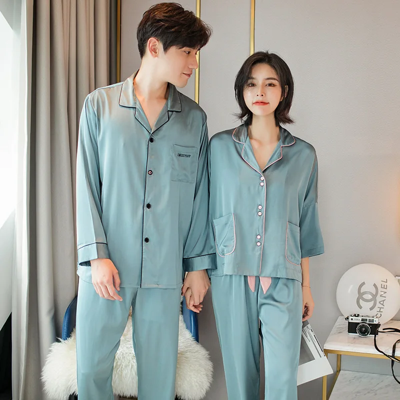 

Kaoulan Spring And Summer New Style Network Red Pajamas Set Imitated Silk Fabric Casual-Outer Wear Tracksuit Women's Plus-sized