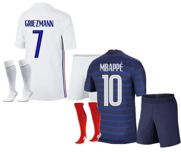 Conjunto completo de calcetines cortos para hombre y niño, Maillot francés con 2 estrellas, 2020