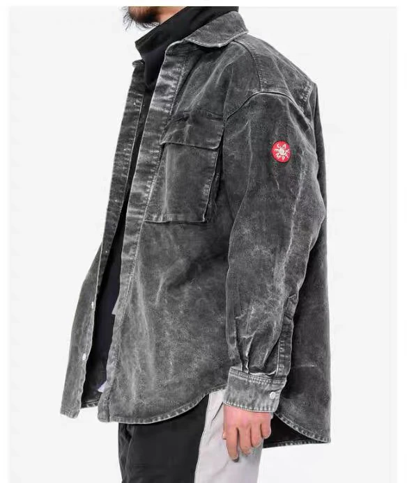 

Cav empt 19ss BLEACHED BIG Cowboy Jackets Men Women Coats Streetwear Bomber Cav empt Camouflage Jeans Hombre Army Jacket