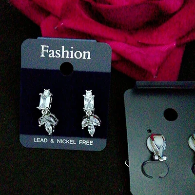 earring clip 10 стилей, элегантная форма в виде цветка, свадебные ювелирные изделия, кубический цирконий, кристалл, клипсы, серьги для пирсинга - Окраска металла: earring clip