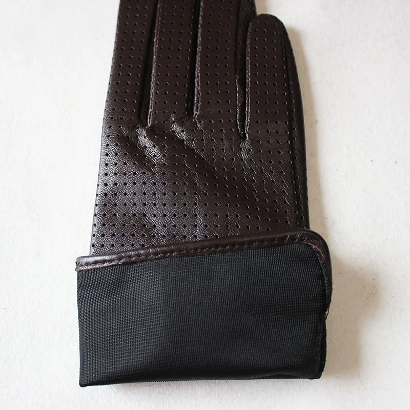 Summer Driving Women's Sheepskin Leather Gloves With Thin Silk Lining Sun Protection and Anti Slip Motorcycle Riding Gloves