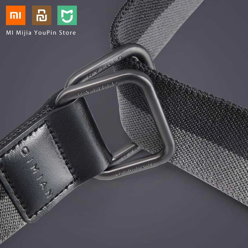 3 цвета xiaomi mijia эластичный тканевый спортивный ремень 38 мм широкий пояс эластичный свободный двойной кольцевой пряжкой из сплава мужской ремень смарт