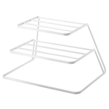 

2 Tier Dish Rack Stainless Steel Kitchen Dish Drainer Cup And Dish Organizer White
