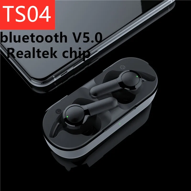 TS04 наушники-вкладыши TWS Bluetooth наушники с микрофоном истинную Беспроводной Bluetooth гарнитуры с Зарядка чехол для iPhone Xiaomi honor