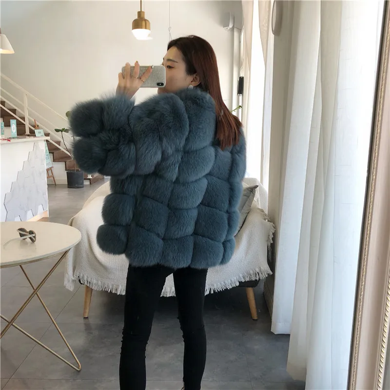 Пальто женское зимнее пальто Женская куртка из натурального Лисьего меха стоячий воротник женская натуральная в меховой верхней одежде настоящая цена femme верхняя одежда