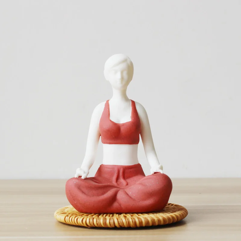 Creative Yoga Beauty Figurines Ceramic Character Decoration Crafts Office Tea Ceremony Accessories Statue Boutique Souvenir Gift