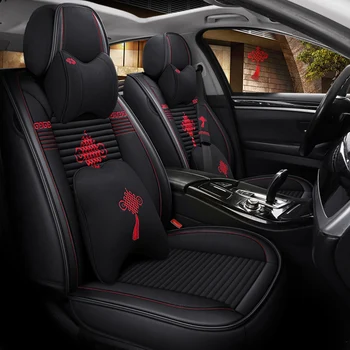 

Full Coverage PU Leather car seat cover flax fiber auto seats covers for Skoda fabia octavia laura rapid skoda superb kodiaq