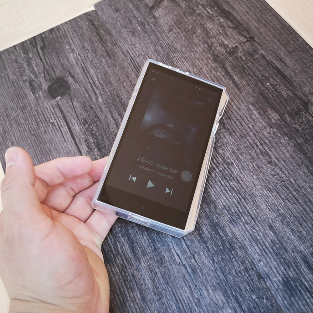 Мягкий прозрачный чехол из ТПУ с прозрачным покрытием для Iriver Astell& Kern SP2000 с защитой переднего экрана из закаленного стекла