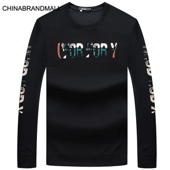 

Young And Middle-aged Men Leisure Trend Long Sleeve Sweater Fat Man Plus Fat Plus Size Round Neck Letter Printing Long