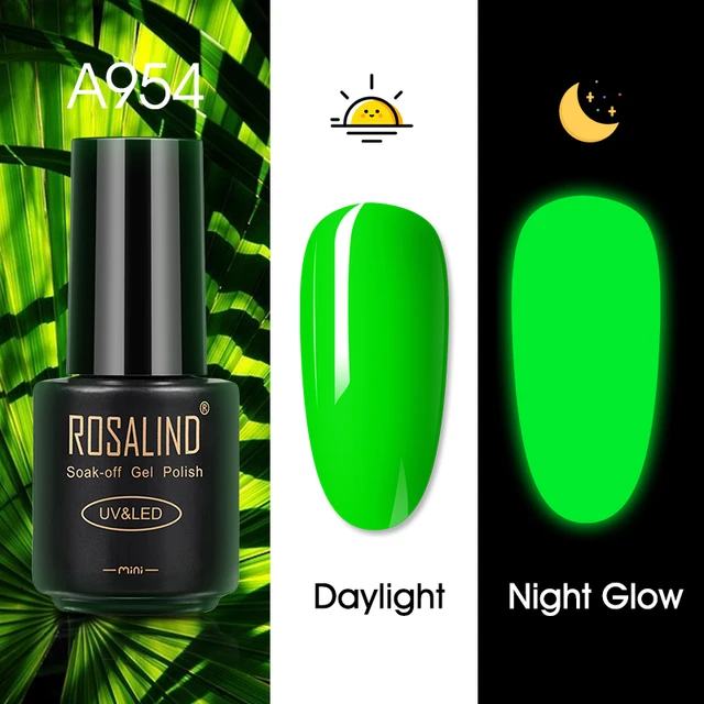 ROSALIND Nail Gel Polish Neon Luminous Hybrid Varnish Manicure Semi Permanent UV Gel Nail Art Base Top Coat Gel Nail Polish New RAA954