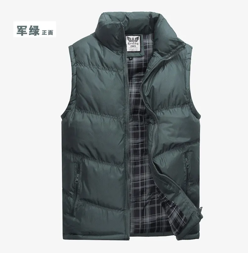 Autumn& Winter Men Solid Color Waistcoat Coat MEN'S Waistcoat Large Size Vest Sleeveless Korean-style Fashion Padded Waistcoat
