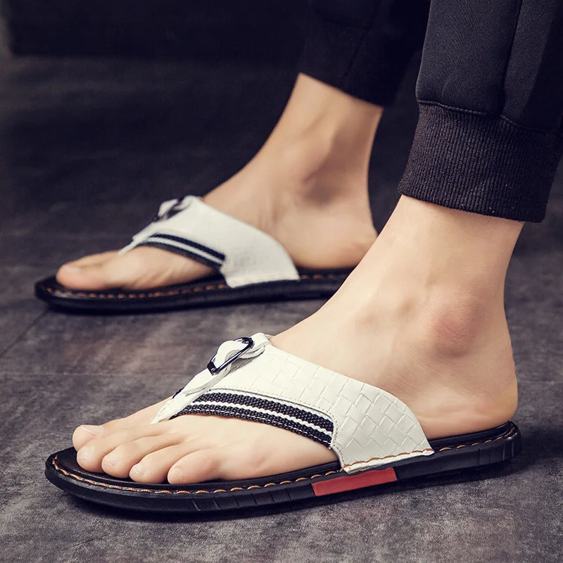 

Genuine Leather Casual Dynamic Sandals Men's Summer Split Toe Flip-flops MEN'S Leather Sandals MEN'S SHOES Anti-slip Sandals