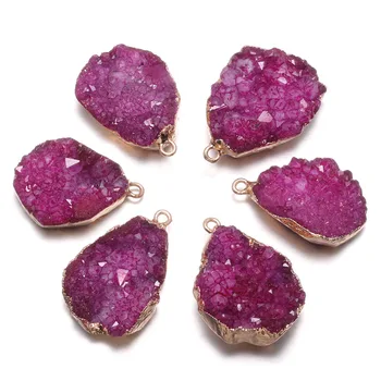 

Natural Stone Crystal Cluster Pendants Irregular Shape Exquisite Charm For jewelry making DIY necklace Earring accessories