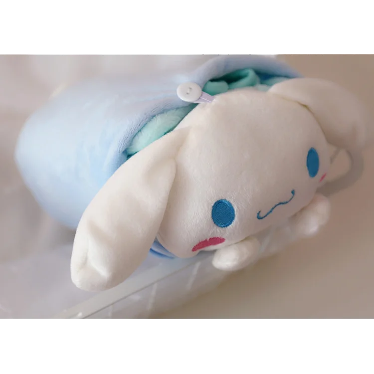 Kawaii Cinnamoroll плюшевое одеяло с большими ушами, Набивная игрушка собака, милая кукла, сохраняющая тепло зимой для малышей, детей, рождественские подарки - Цвет: Round eyes