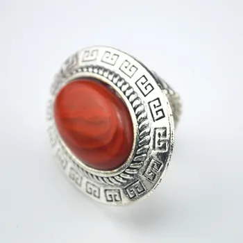 

S333-28---- Finger Ring Black Lava Stone CCB Ring Factory Price Vintage Tibet Alloy, wholesale